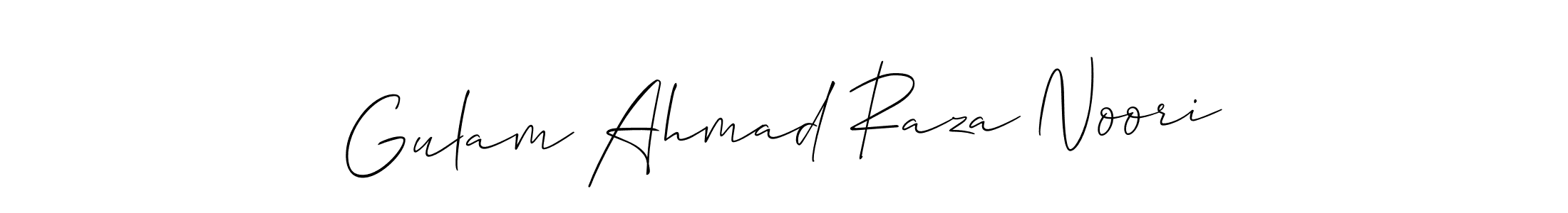 Use a signature maker to create a handwritten signature online. With this signature software, you can design (Allison_Script) your own signature for name Gulam Ahmad Raza Noori. Gulam Ahmad Raza Noori signature style 2 images and pictures png