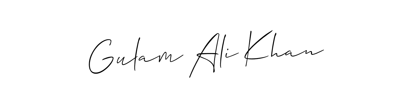 Allison_Script is a professional signature style that is perfect for those who want to add a touch of class to their signature. It is also a great choice for those who want to make their signature more unique. Get Gulam Ali Khan name to fancy signature for free. Gulam Ali Khan signature style 2 images and pictures png