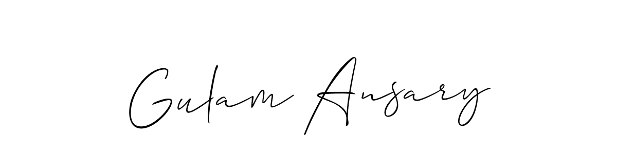 Also You can easily find your signature by using the search form. We will create Gulam Ansary name handwritten signature images for you free of cost using Allison_Script sign style. Gulam Ansary signature style 2 images and pictures png