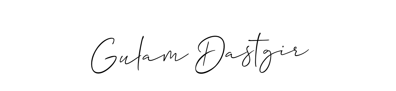 Use a signature maker to create a handwritten signature online. With this signature software, you can design (Allison_Script) your own signature for name Gulam Dastgir. Gulam Dastgir signature style 2 images and pictures png