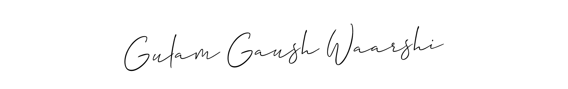 Make a beautiful signature design for name Gulam Gaush Waarshi. With this signature (Allison_Script) style, you can create a handwritten signature for free. Gulam Gaush Waarshi signature style 2 images and pictures png