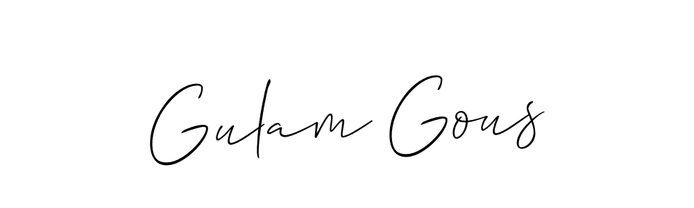 How to make Gulam Gous name signature. Use Allison_Script style for creating short signs online. This is the latest handwritten sign. Gulam Gous signature style 2 images and pictures png