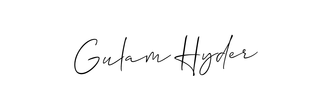 if you are searching for the best signature style for your name Gulam Hyder. so please give up your signature search. here we have designed multiple signature styles  using Allison_Script. Gulam Hyder signature style 2 images and pictures png