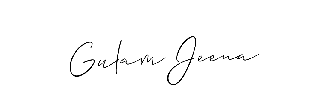 How to make Gulam Jeena name signature. Use Allison_Script style for creating short signs online. This is the latest handwritten sign. Gulam Jeena signature style 2 images and pictures png