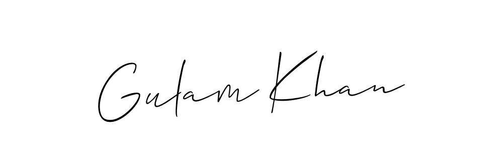 Allison_Script is a professional signature style that is perfect for those who want to add a touch of class to their signature. It is also a great choice for those who want to make their signature more unique. Get Gulam Khan name to fancy signature for free. Gulam Khan signature style 2 images and pictures png