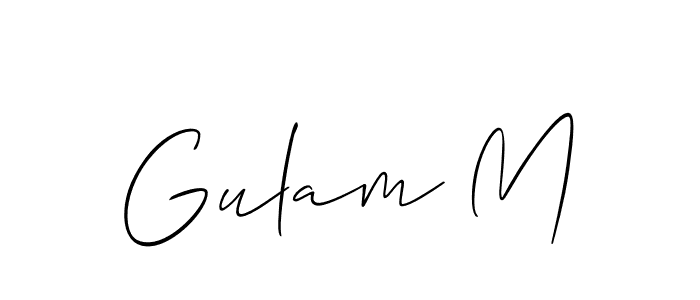 Gulam M stylish signature style. Best Handwritten Sign (Allison_Script) for my name. Handwritten Signature Collection Ideas for my name Gulam M. Gulam M signature style 2 images and pictures png