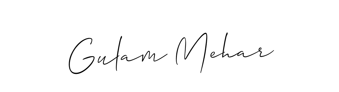 It looks lik you need a new signature style for name Gulam Mehar. Design unique handwritten (Allison_Script) signature with our free signature maker in just a few clicks. Gulam Mehar signature style 2 images and pictures png