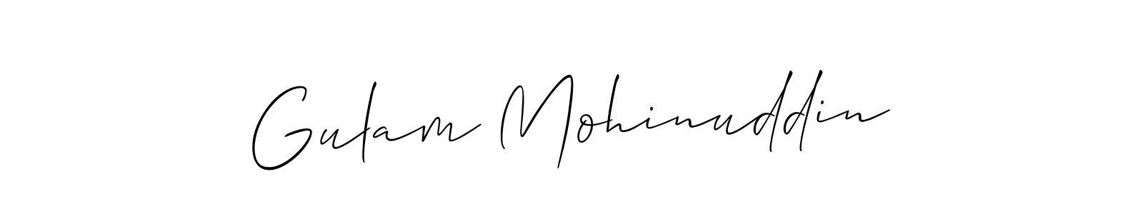 Make a beautiful signature design for name Gulam Mohinuddin. With this signature (Allison_Script) style, you can create a handwritten signature for free. Gulam Mohinuddin signature style 2 images and pictures png