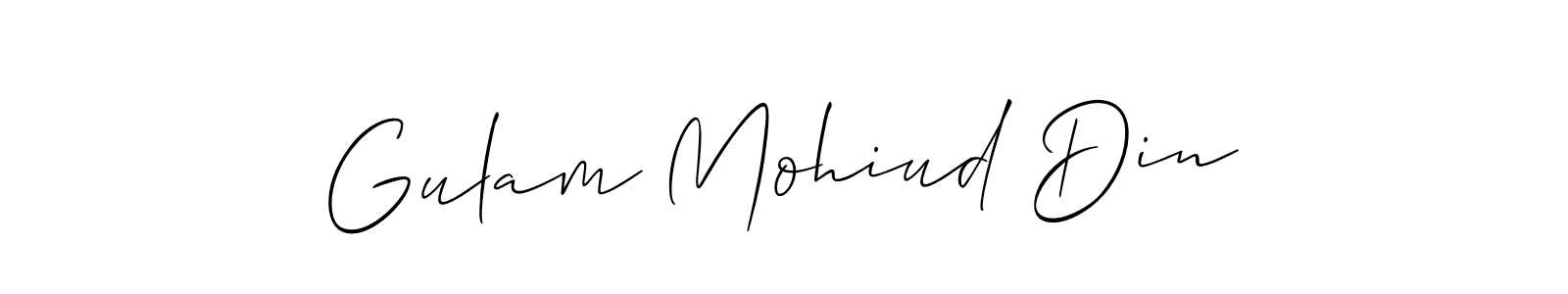 Make a beautiful signature design for name Gulam Mohiud Din. With this signature (Allison_Script) style, you can create a handwritten signature for free. Gulam Mohiud Din signature style 2 images and pictures png