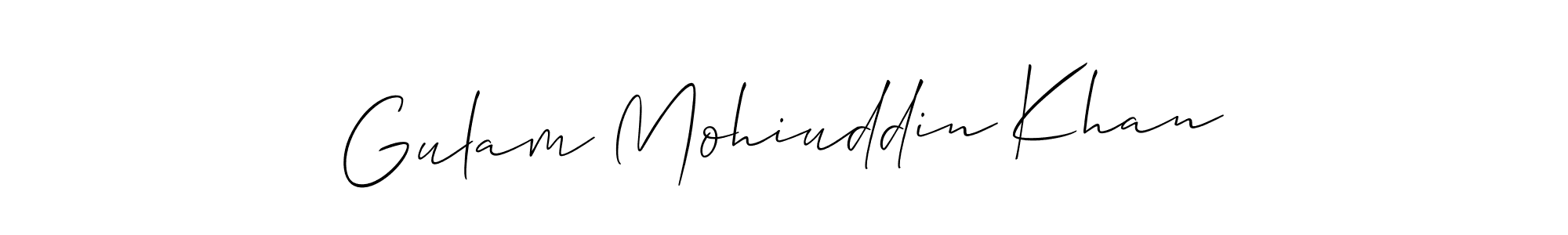 Also You can easily find your signature by using the search form. We will create Gulam Mohiuddin Khan name handwritten signature images for you free of cost using Allison_Script sign style. Gulam Mohiuddin Khan signature style 2 images and pictures png