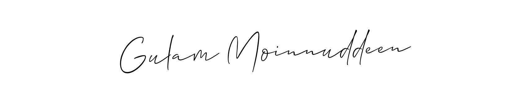 Also You can easily find your signature by using the search form. We will create Gulam Moinnuddeen name handwritten signature images for you free of cost using Allison_Script sign style. Gulam Moinnuddeen signature style 2 images and pictures png
