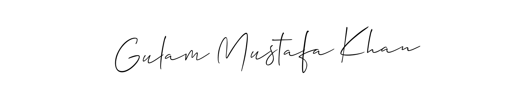 Make a beautiful signature design for name Gulam Mustafa Khan. With this signature (Allison_Script) style, you can create a handwritten signature for free. Gulam Mustafa Khan signature style 2 images and pictures png