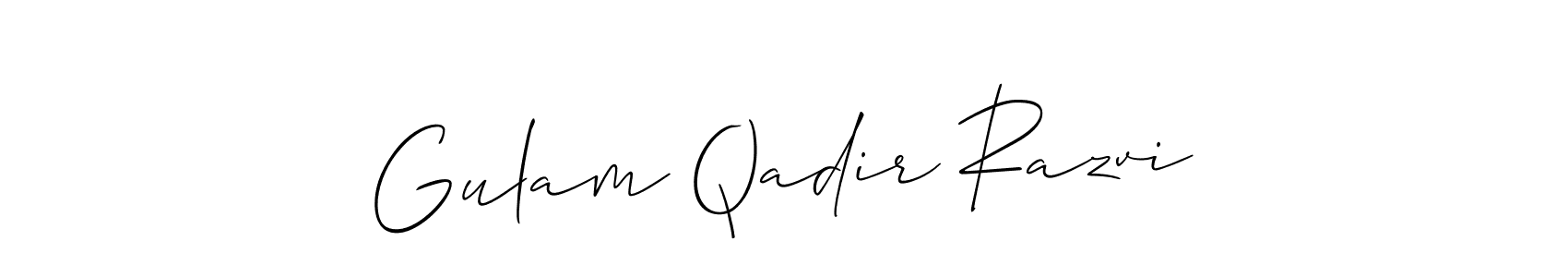 How to make Gulam Qadir Razvi name signature. Use Allison_Script style for creating short signs online. This is the latest handwritten sign. Gulam Qadir Razvi signature style 2 images and pictures png