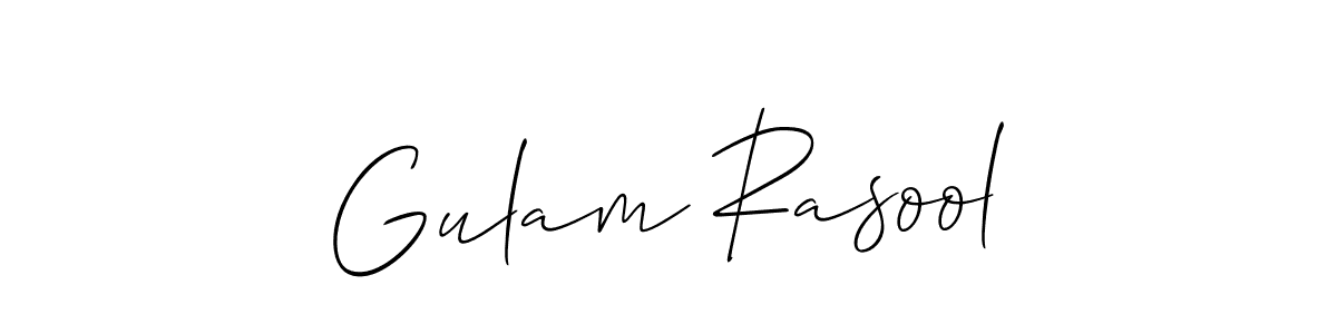 Allison_Script is a professional signature style that is perfect for those who want to add a touch of class to their signature. It is also a great choice for those who want to make their signature more unique. Get Gulam Rasool name to fancy signature for free. Gulam Rasool signature style 2 images and pictures png