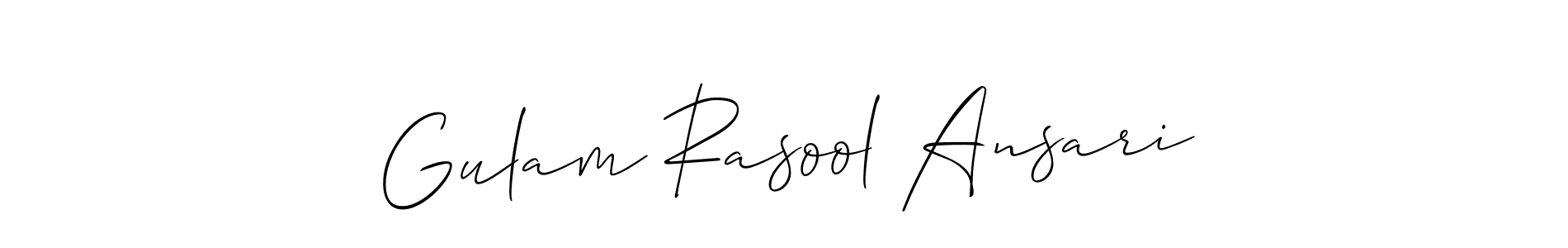 Create a beautiful signature design for name Gulam Rasool Ansari. With this signature (Allison_Script) fonts, you can make a handwritten signature for free. Gulam Rasool Ansari signature style 2 images and pictures png