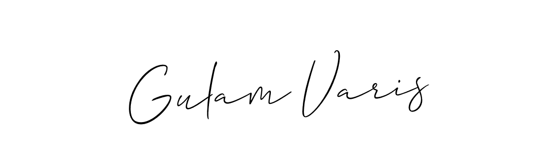 Similarly Allison_Script is the best handwritten signature design. Signature creator online .You can use it as an online autograph creator for name Gulam Varis. Gulam Varis signature style 2 images and pictures png