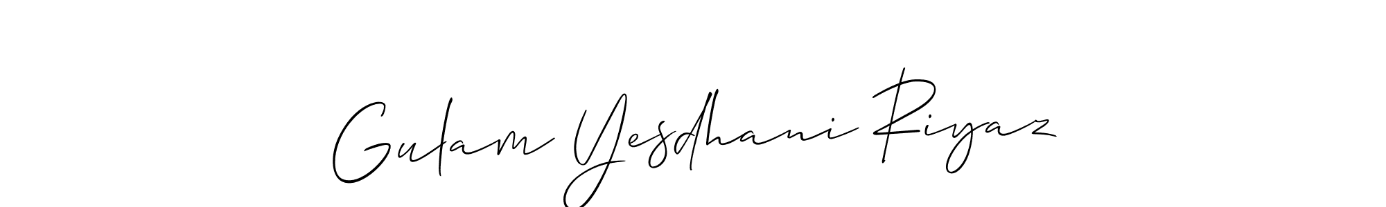 You can use this online signature creator to create a handwritten signature for the name Gulam Yesdhani Riyaz. This is the best online autograph maker. Gulam Yesdhani Riyaz signature style 2 images and pictures png