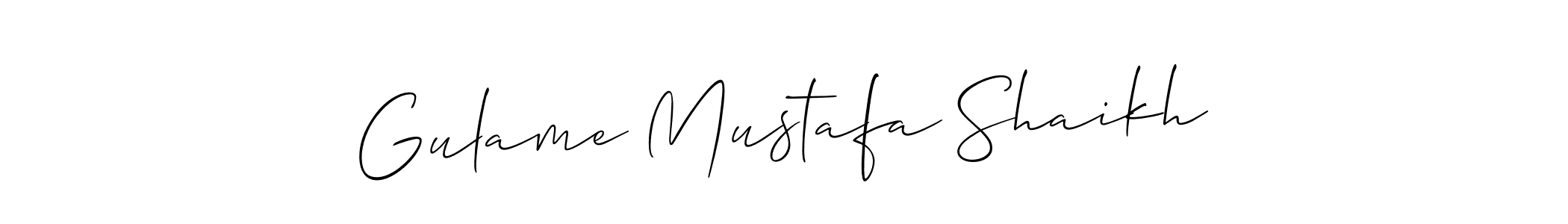 Design your own signature with our free online signature maker. With this signature software, you can create a handwritten (Allison_Script) signature for name Gulame Mustafa Shaikh. Gulame Mustafa Shaikh signature style 2 images and pictures png