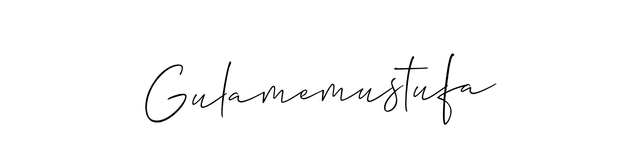 How to Draw Gulamemustufa signature style? Allison_Script is a latest design signature styles for name Gulamemustufa. Gulamemustufa signature style 2 images and pictures png