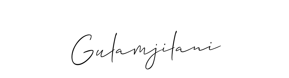 Allison_Script is a professional signature style that is perfect for those who want to add a touch of class to their signature. It is also a great choice for those who want to make their signature more unique. Get Gulamjilani name to fancy signature for free. Gulamjilani signature style 2 images and pictures png