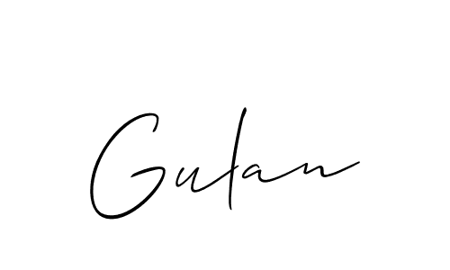 Create a beautiful signature design for name Gulan. With this signature (Allison_Script) fonts, you can make a handwritten signature for free. Gulan signature style 2 images and pictures png