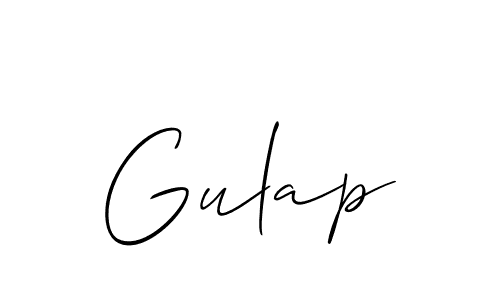 It looks lik you need a new signature style for name Gulap. Design unique handwritten (Allison_Script) signature with our free signature maker in just a few clicks. Gulap signature style 2 images and pictures png