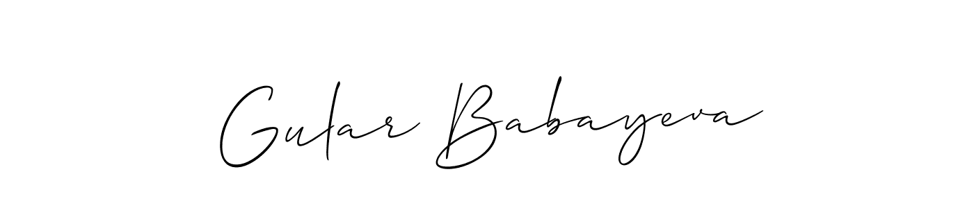 Gular Babayeva stylish signature style. Best Handwritten Sign (Allison_Script) for my name. Handwritten Signature Collection Ideas for my name Gular Babayeva. Gular Babayeva signature style 2 images and pictures png
