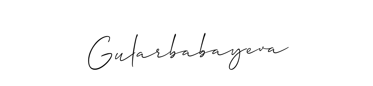 Create a beautiful signature design for name Gularbabayeva. With this signature (Allison_Script) fonts, you can make a handwritten signature for free. Gularbabayeva signature style 2 images and pictures png