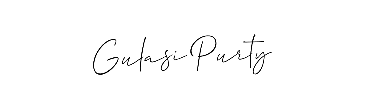 Make a short Gulasi Purty signature style. Manage your documents anywhere anytime using Allison_Script. Create and add eSignatures, submit forms, share and send files easily. Gulasi Purty signature style 2 images and pictures png