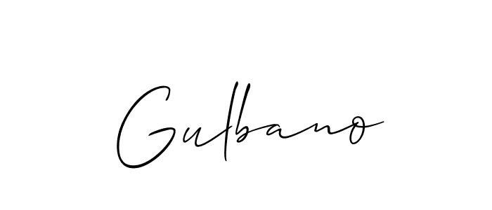 Design your own signature with our free online signature maker. With this signature software, you can create a handwritten (Allison_Script) signature for name Gulbano. Gulbano signature style 2 images and pictures png