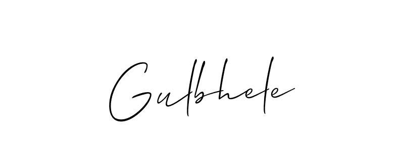 Create a beautiful signature design for name Gulbhele. With this signature (Allison_Script) fonts, you can make a handwritten signature for free. Gulbhele signature style 2 images and pictures png