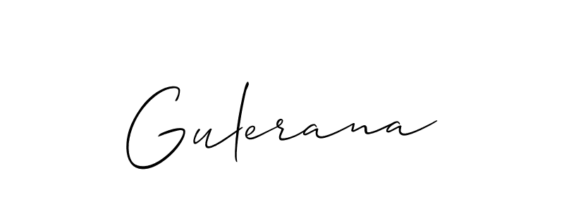 Use a signature maker to create a handwritten signature online. With this signature software, you can design (Allison_Script) your own signature for name Gulerana. Gulerana signature style 2 images and pictures png