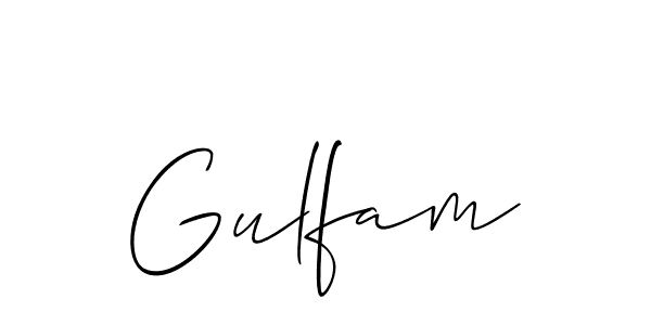 The best way (Allison_Script) to make a short signature is to pick only two or three words in your name. The name Gulfam include a total of six letters. For converting this name. Gulfam signature style 2 images and pictures png