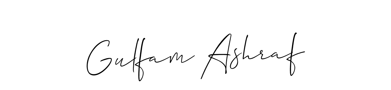 Make a beautiful signature design for name Gulfam Ashraf. With this signature (Allison_Script) style, you can create a handwritten signature for free. Gulfam Ashraf signature style 2 images and pictures png