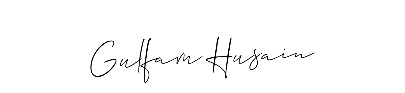 Also You can easily find your signature by using the search form. We will create Gulfam Husain name handwritten signature images for you free of cost using Allison_Script sign style. Gulfam Husain signature style 2 images and pictures png