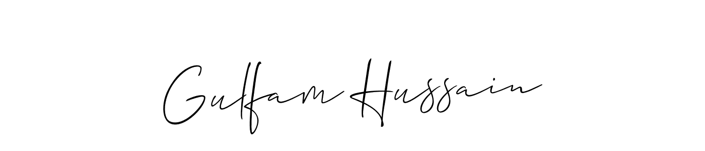 It looks lik you need a new signature style for name Gulfam Hussain. Design unique handwritten (Allison_Script) signature with our free signature maker in just a few clicks. Gulfam Hussain signature style 2 images and pictures png