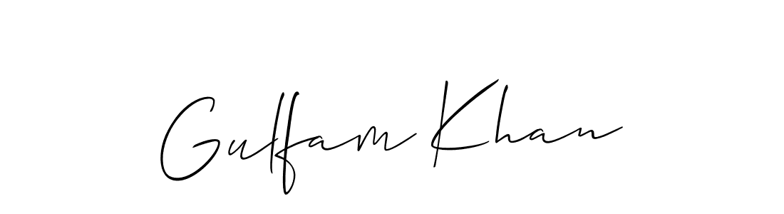 Create a beautiful signature design for name Gulfam Khan. With this signature (Allison_Script) fonts, you can make a handwritten signature for free. Gulfam Khan signature style 2 images and pictures png