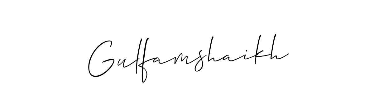 The best way (Allison_Script) to make a short signature is to pick only two or three words in your name. The name Gulfamshaikh include a total of six letters. For converting this name. Gulfamshaikh signature style 2 images and pictures png