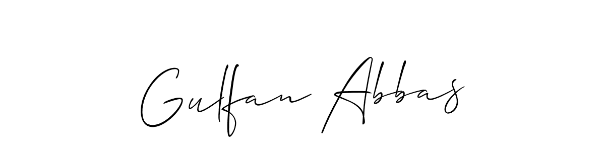 How to make Gulfan Abbas signature? Allison_Script is a professional autograph style. Create handwritten signature for Gulfan Abbas name. Gulfan Abbas signature style 2 images and pictures png