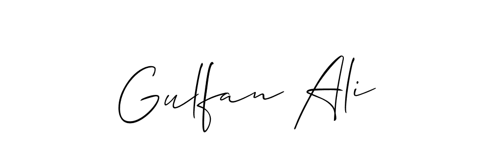 Use a signature maker to create a handwritten signature online. With this signature software, you can design (Allison_Script) your own signature for name Gulfan Ali. Gulfan Ali signature style 2 images and pictures png
