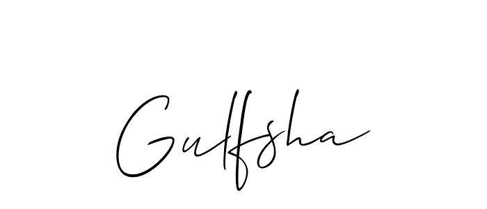 Allison_Script is a professional signature style that is perfect for those who want to add a touch of class to their signature. It is also a great choice for those who want to make their signature more unique. Get Gulfsha name to fancy signature for free. Gulfsha signature style 2 images and pictures png