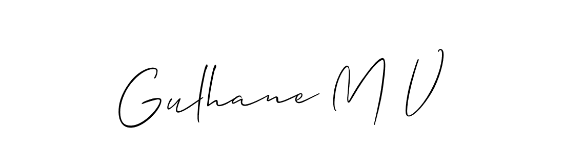 You should practise on your own different ways (Allison_Script) to write your name (Gulhane M V) in signature. don't let someone else do it for you. Gulhane M V signature style 2 images and pictures png