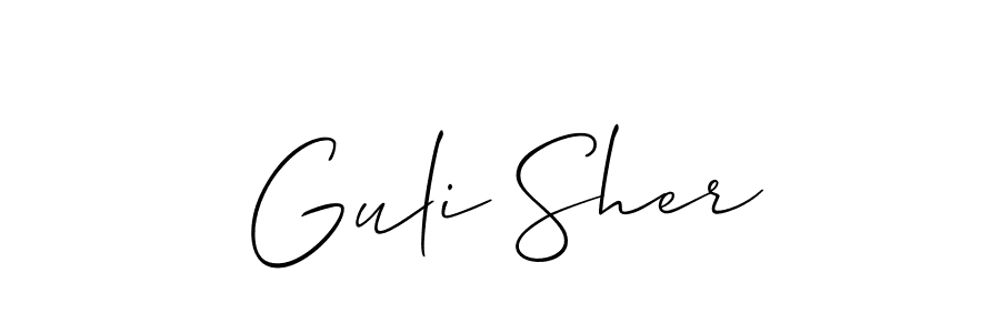 Create a beautiful signature design for name Guli Sher. With this signature (Allison_Script) fonts, you can make a handwritten signature for free. Guli Sher signature style 2 images and pictures png