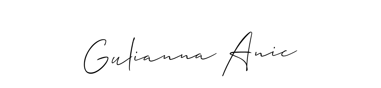 How to make Gulianna Anic name signature. Use Allison_Script style for creating short signs online. This is the latest handwritten sign. Gulianna Anic signature style 2 images and pictures png