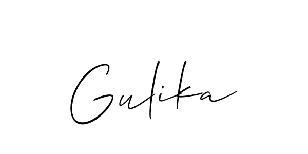 Design your own signature with our free online signature maker. With this signature software, you can create a handwritten (Allison_Script) signature for name Gulika. Gulika signature style 2 images and pictures png