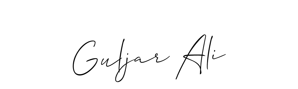 The best way (Allison_Script) to make a short signature is to pick only two or three words in your name. The name Guljar Ali include a total of six letters. For converting this name. Guljar Ali signature style 2 images and pictures png