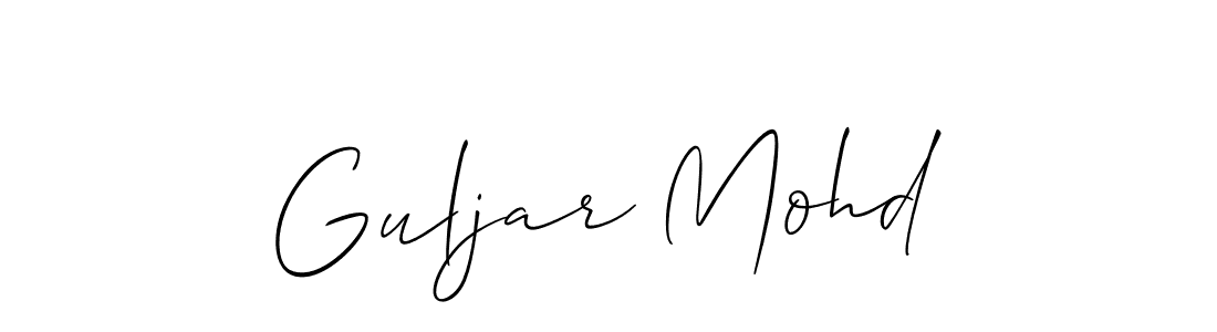 Create a beautiful signature design for name Guljar Mohd. With this signature (Allison_Script) fonts, you can make a handwritten signature for free. Guljar Mohd signature style 2 images and pictures png