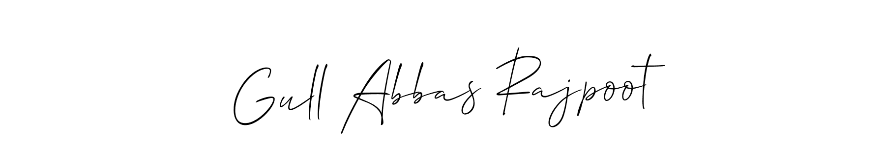 Create a beautiful signature design for name Gull Abbas Rajpoot. With this signature (Allison_Script) fonts, you can make a handwritten signature for free. Gull Abbas Rajpoot signature style 2 images and pictures png