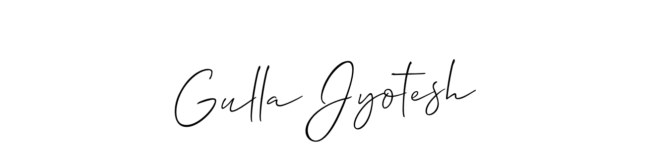 The best way (Allison_Script) to make a short signature is to pick only two or three words in your name. The name Gulla Jyotesh include a total of six letters. For converting this name. Gulla Jyotesh signature style 2 images and pictures png