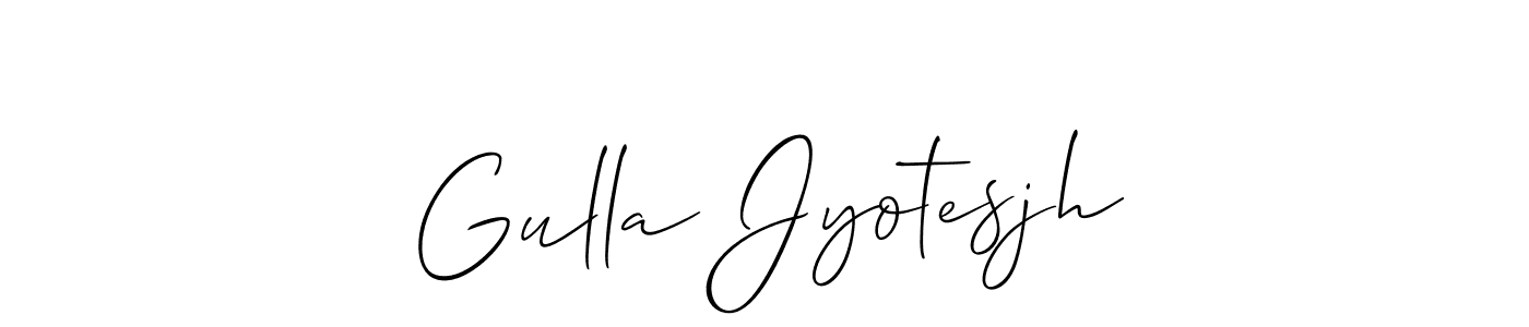 You should practise on your own different ways (Allison_Script) to write your name (Gulla Jyotesjh) in signature. don't let someone else do it for you. Gulla Jyotesjh signature style 2 images and pictures png